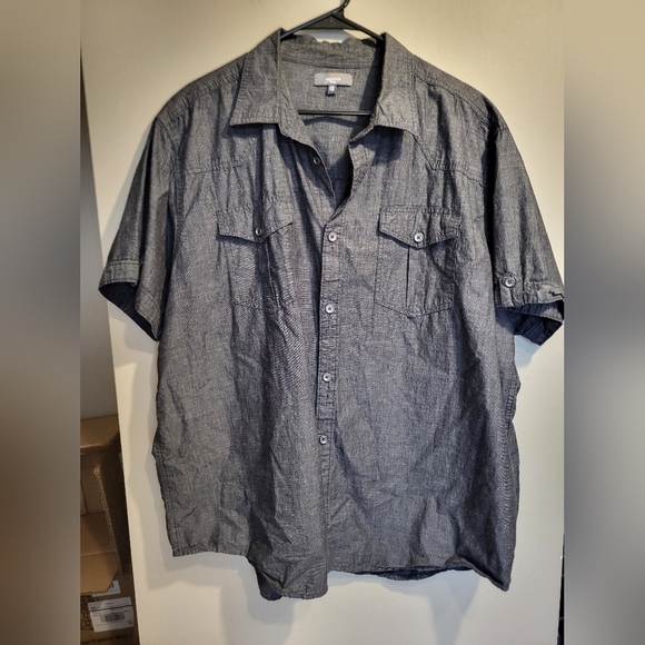 Mountain Ridge Men's Gray Button-Up Shirt, Size XXL - Picture 1 of 5
